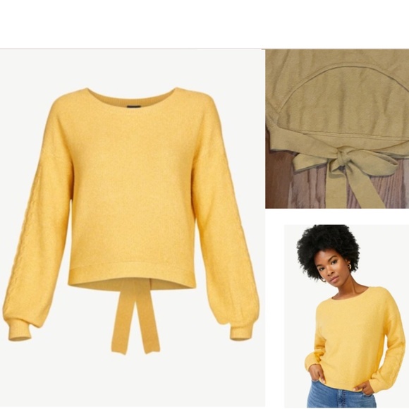 NEW Scoop Women's Sweater with OPEN Cross Back Tie M  Medium - Picture 1 of 12